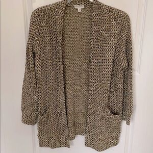 Earthbound Textured Knit Open Front Cardigan Small